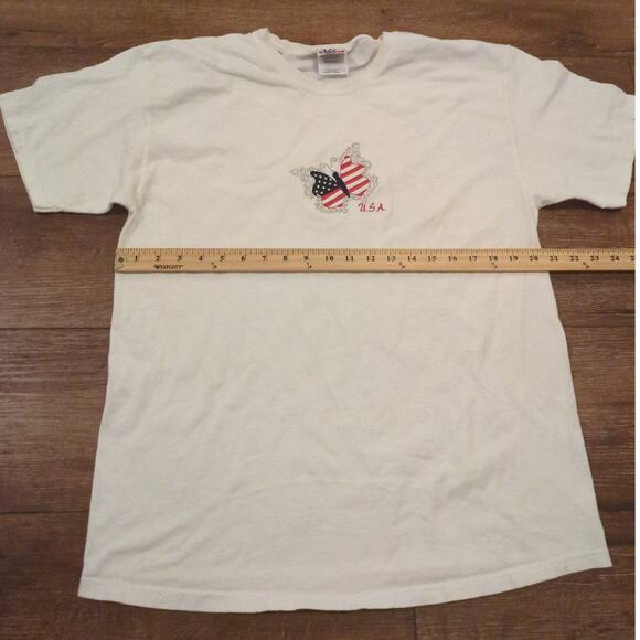 VTG MC Energy Butterfly USA Women's Large Shirt Floral Nature America USA Y2K - Picture 5 of 7